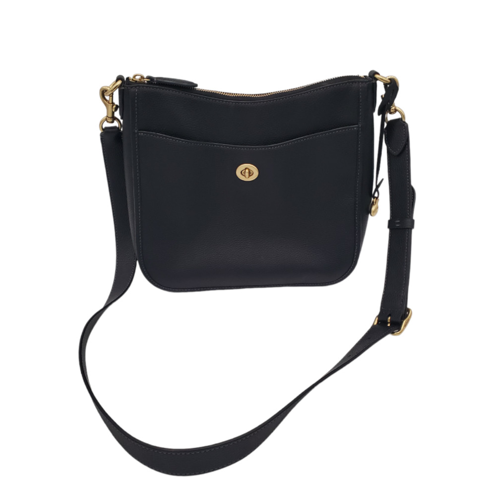 Coach Chaise Black Pebbled Leather Crossbody Bag